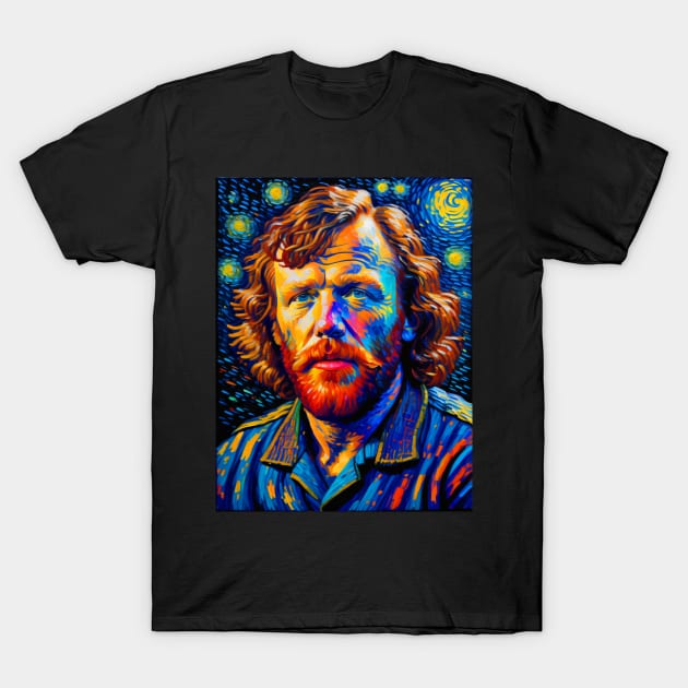 Joe Cocker at starry night T-Shirt by FUN GOGH